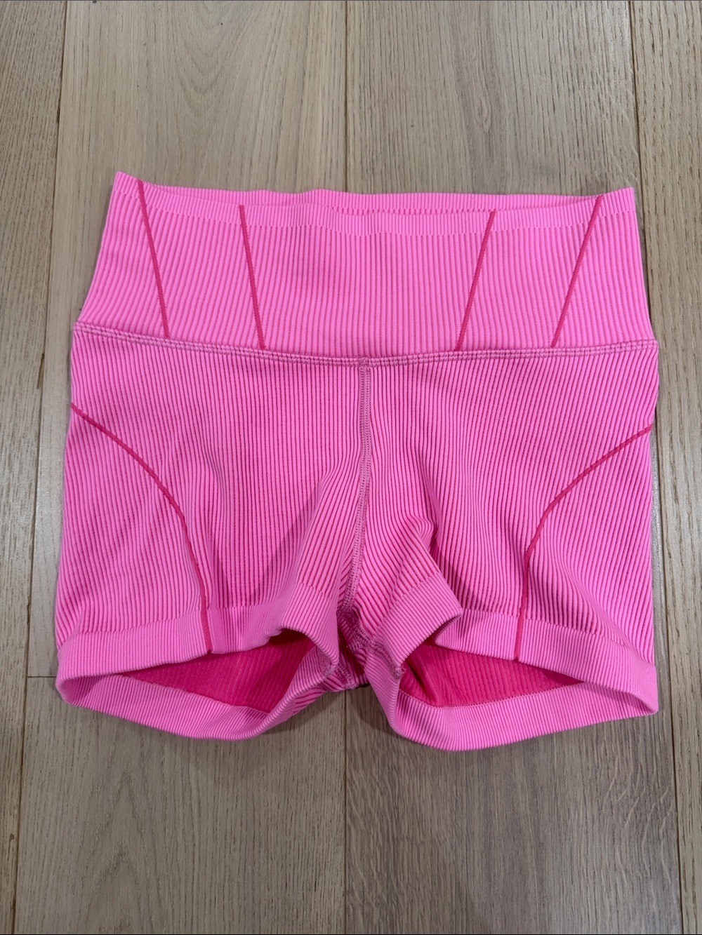 Offline by Aerie Women’s Ribbed High-Waist Pink Active Shorts Size Medium